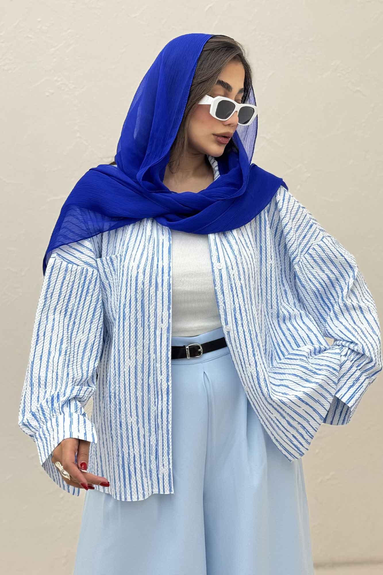 مانتو راه راه زارا تک جیب