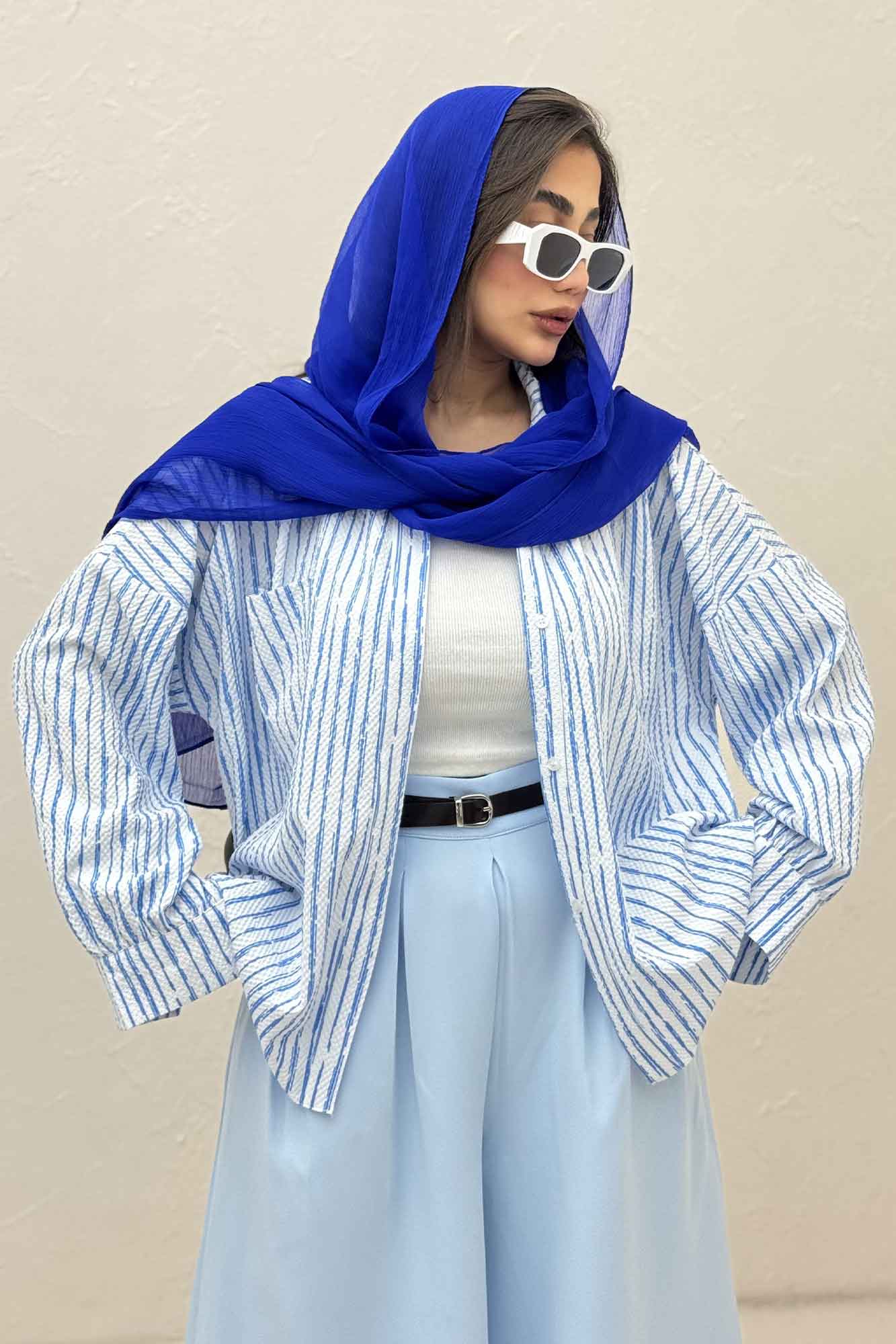 مانتو راه راه زارا تک جیب