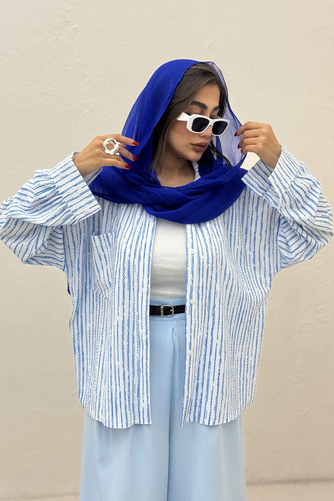 مانتو راه راه زارا تک جیب