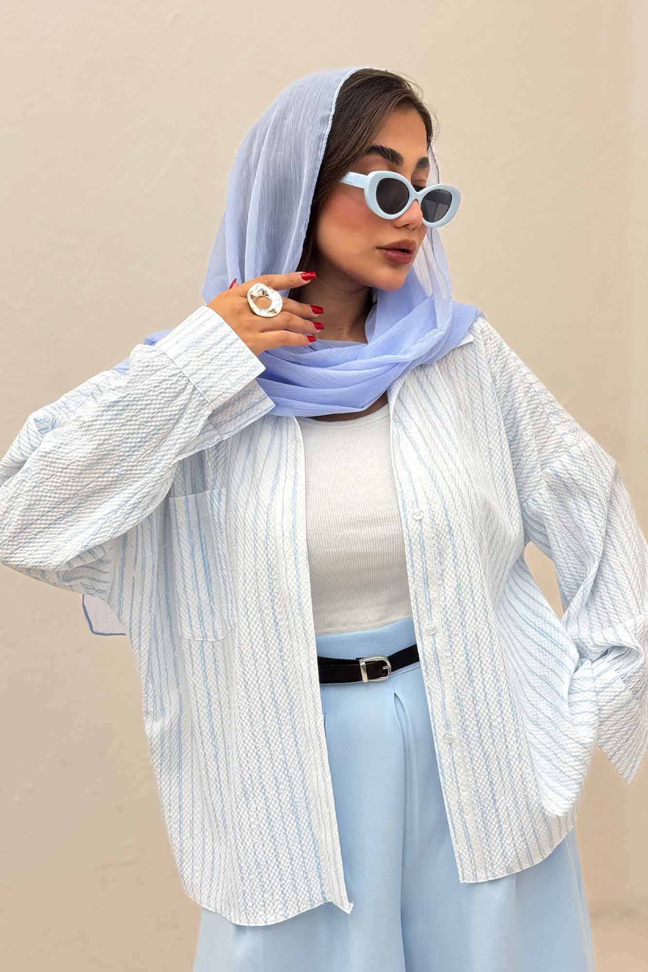 مانتو راه راه زارا تک جیب