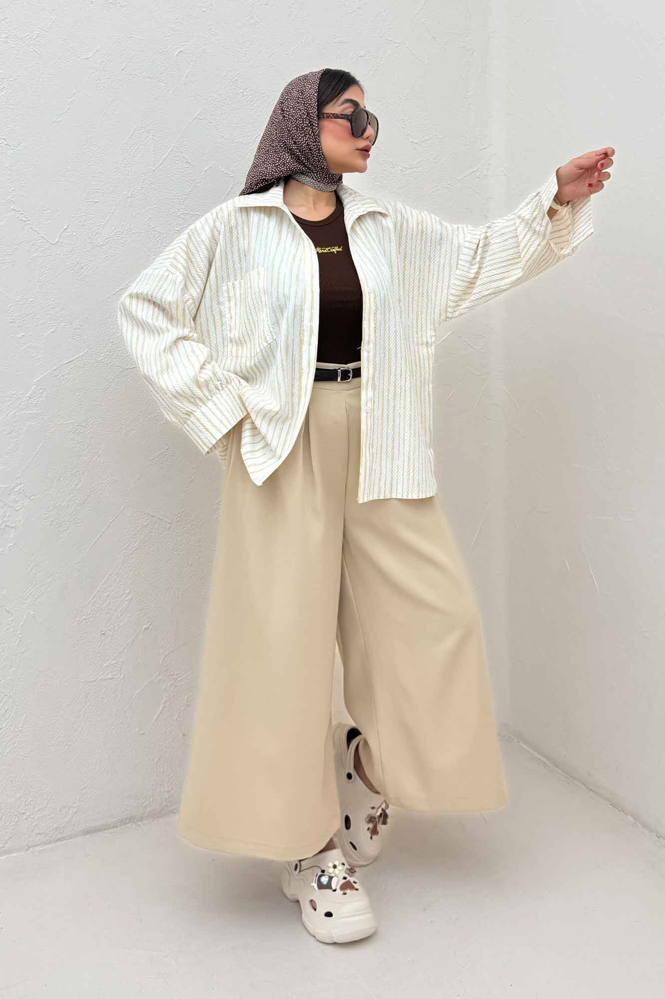 مانتو راه راه زارا تک جیب