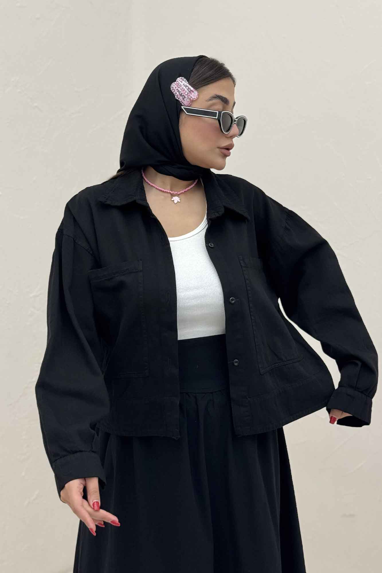 مانتو کتان سه جاف پهن TR