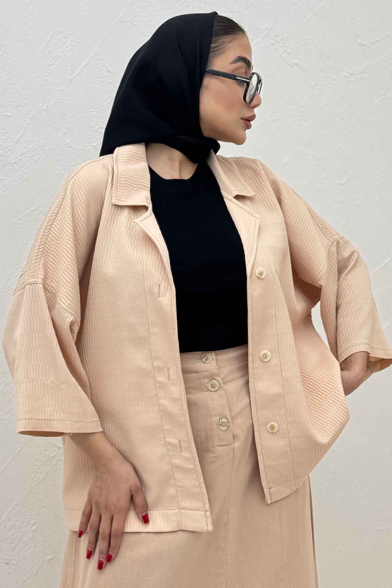 کت یقه شکاری آستین سه رب السا