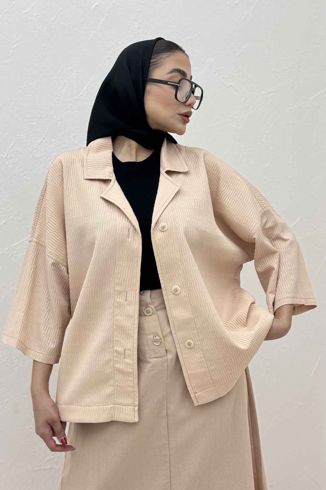 کت یقه شکاری آستین سه رب السا