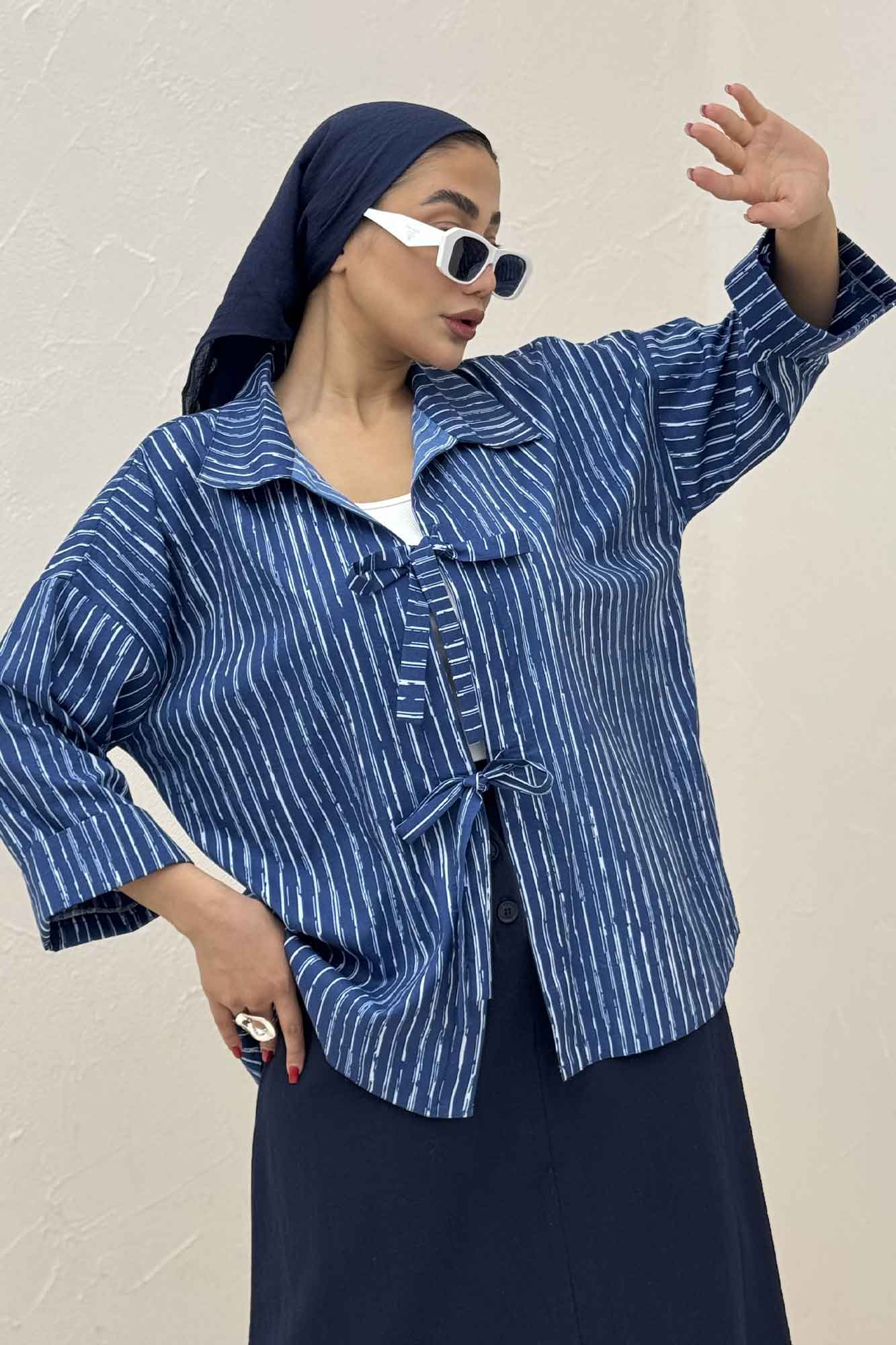 مانتو دو بند راه راه زارا پشت ریلی