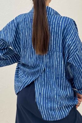 مانتو دو بند راه راه زارا پشت ریلی