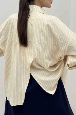 مانتو دو بند راه راه زارا پشت ریلی