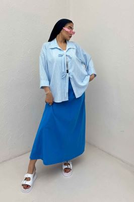 مانتو دو بند راه راه زارا پشت ریلی