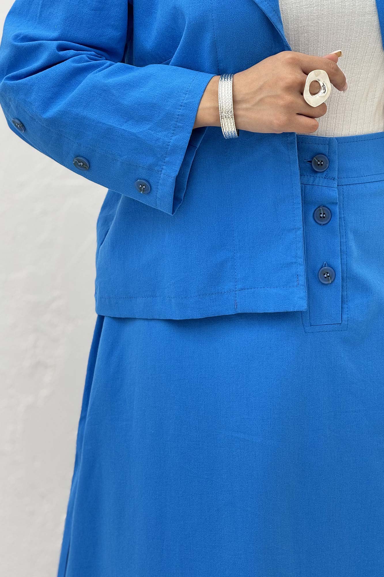 ست کت و دامن لینن ستاره