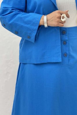 ست کت و دامن لینن ستاره