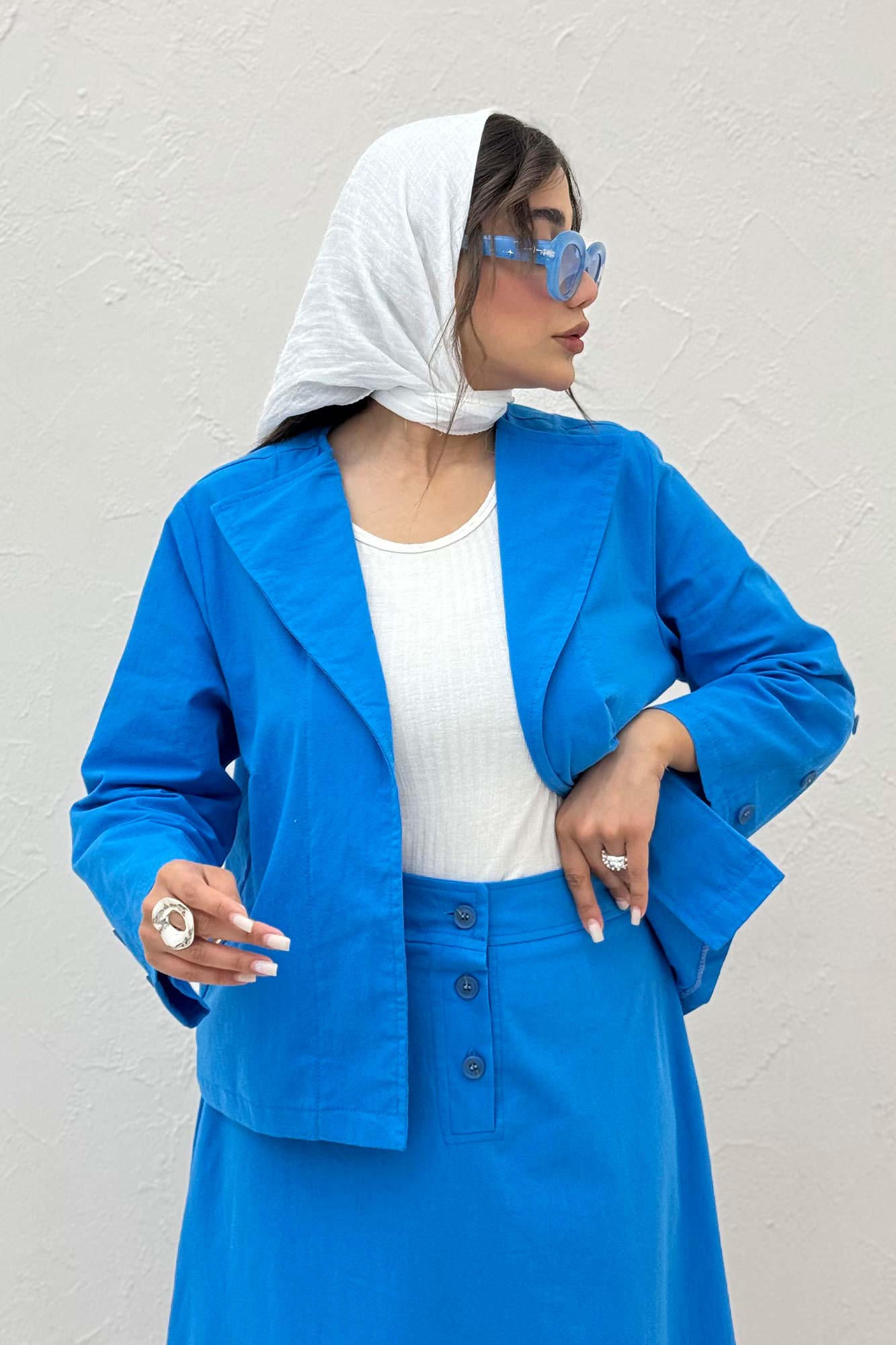 ست کت و دامن لینن ستاره