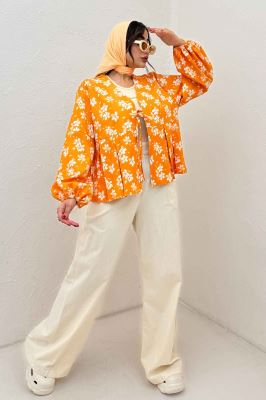 مانتو ونوس گلدار جلو پیله تک بند