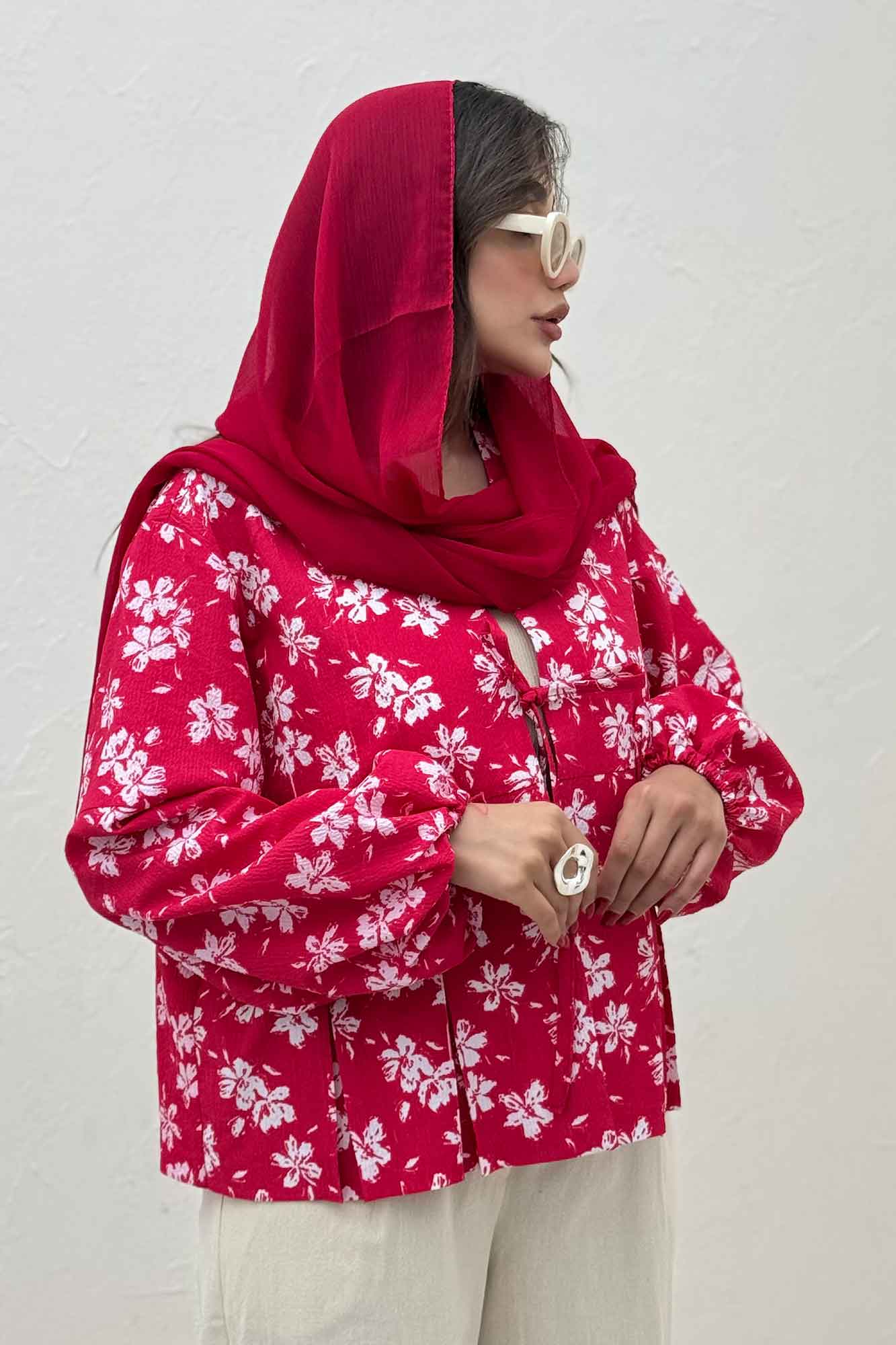 مانتو ونوس گلدار جلو پیله تک بند