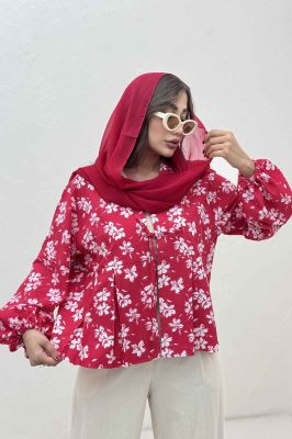 مانتو ونوس گلدار جلو پیله تک بند