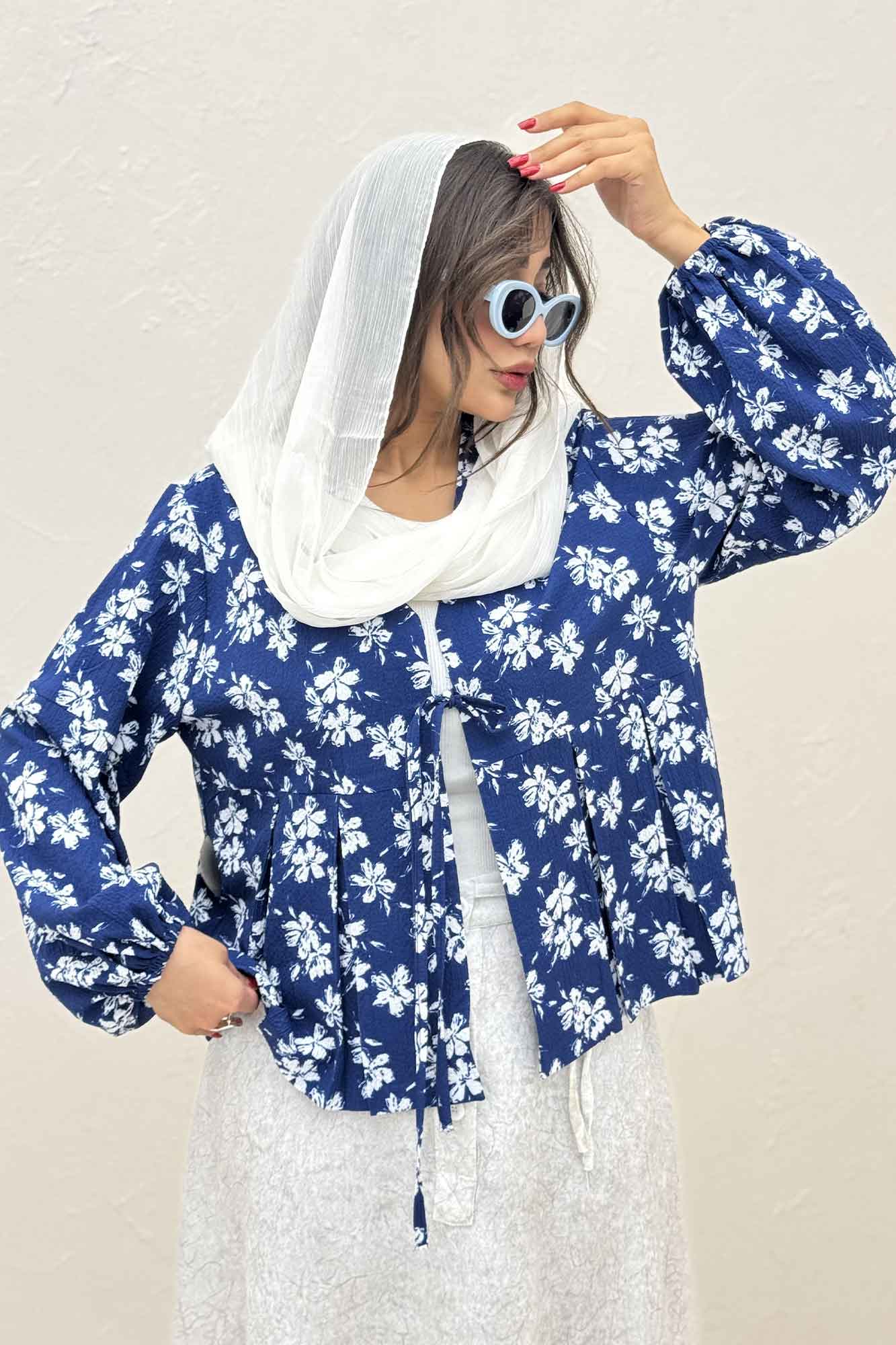 مانتو ونوس گلدار جلو پیله تک بند