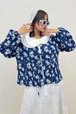 مانتو ونوس گلدار جلو پیله تک بند