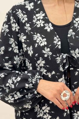 مانتو ونوس گلدار جلو پیله تک بند