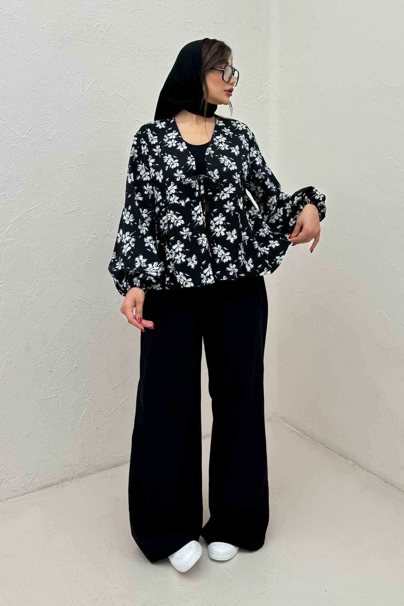 مانتو ونوس گلدار جلو پیله تک بند