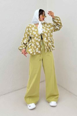 مانتو ونوس گلدار جلو پیله تک بند