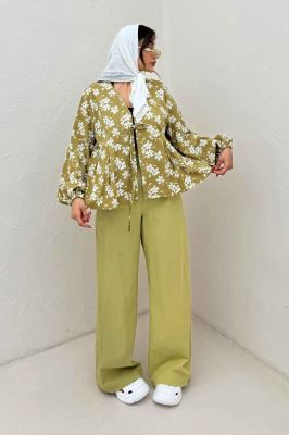 مانتو ونوس گلدار جلو پیله تک بند