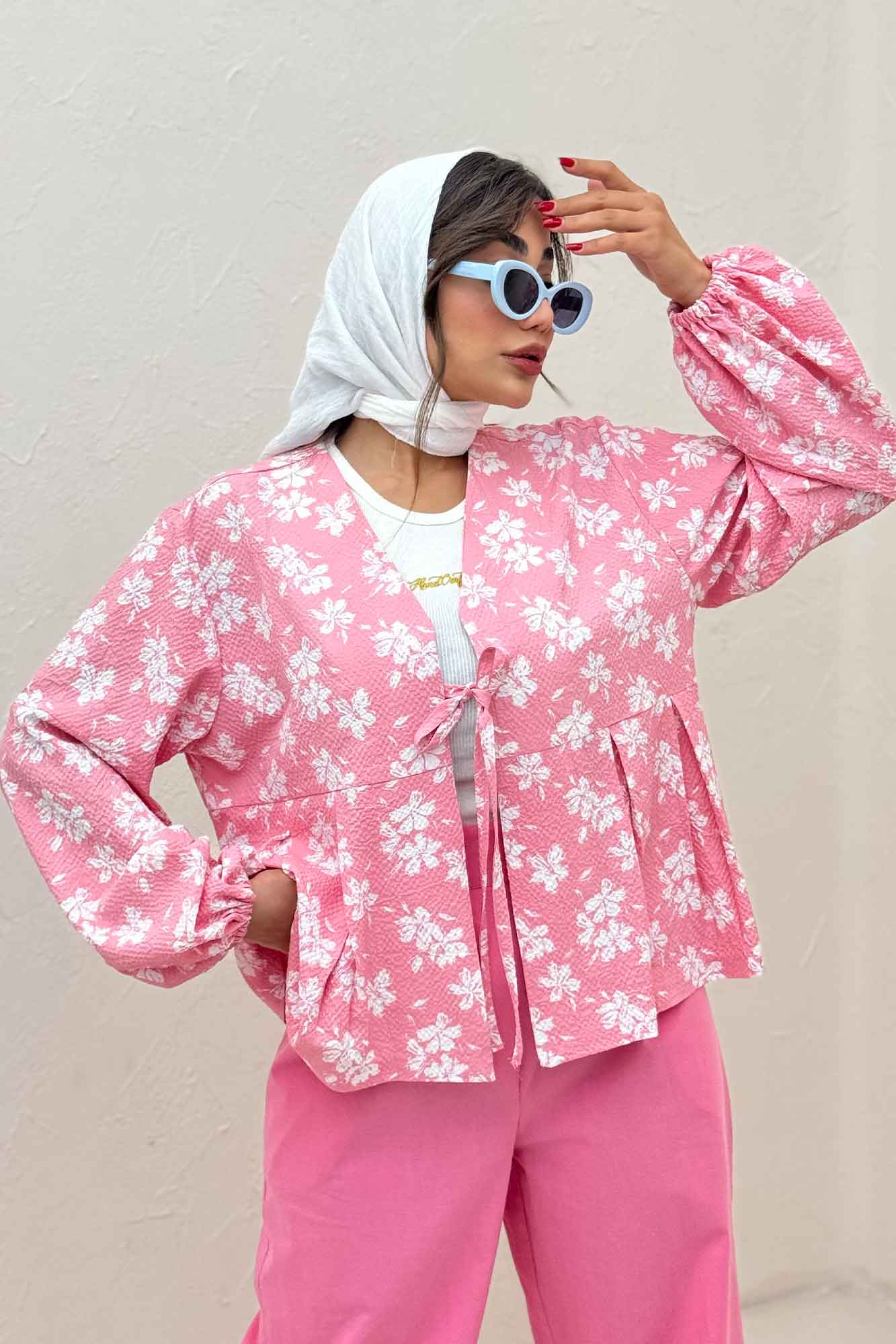 مانتو ونوس گلدار جلو پیله تک بند