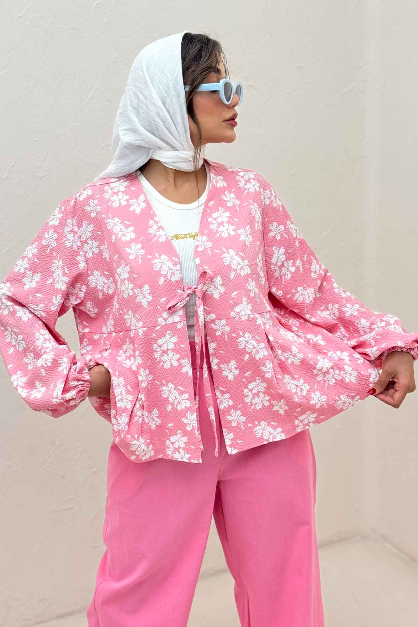 مانتو ونوس گلدار جلو پیله تک بند