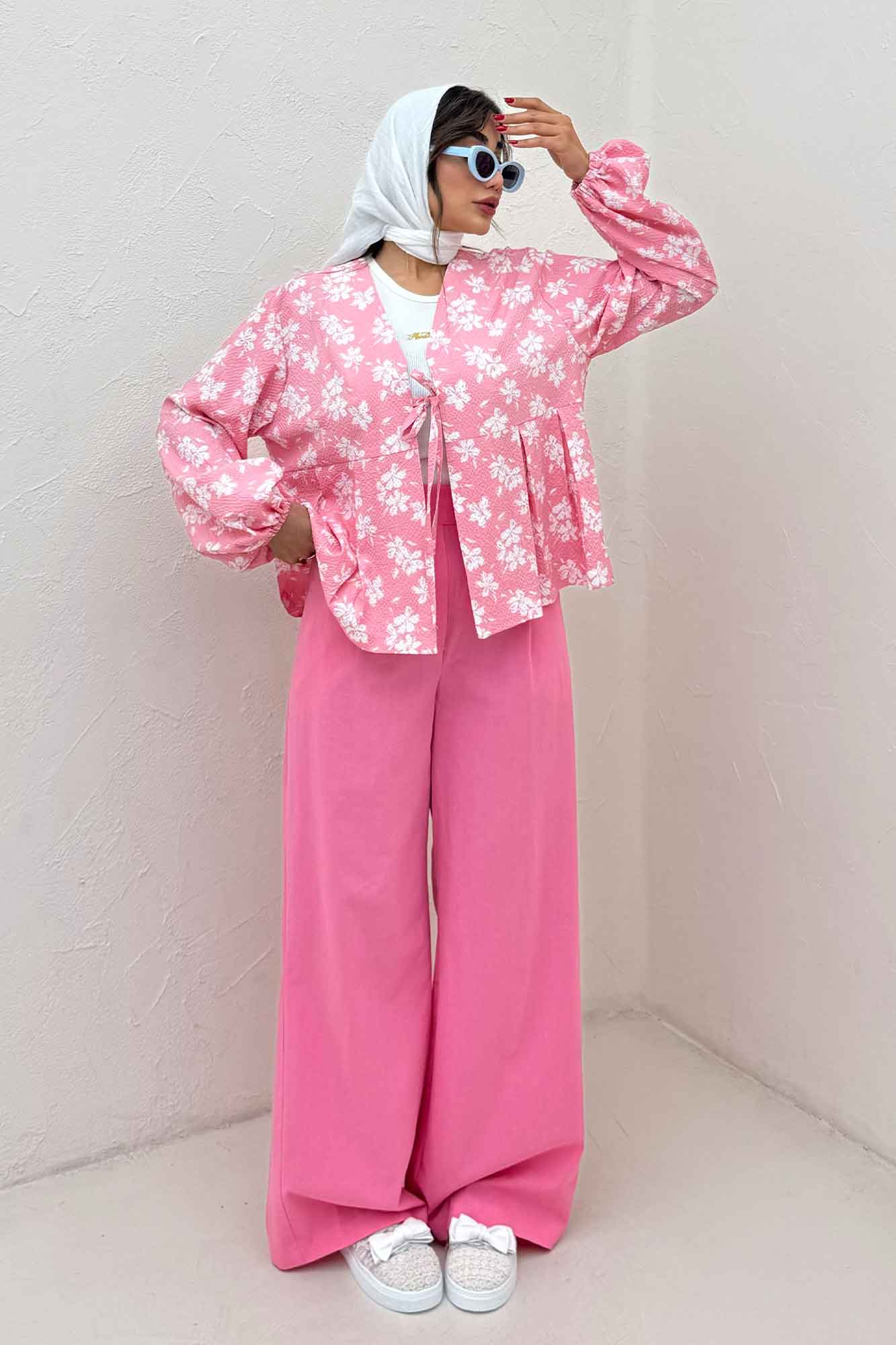 مانتو ونوس گلدار جلو پیله تک بند