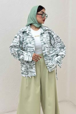 شومیز مانتویی لینن اسلپ بنددار کد 3