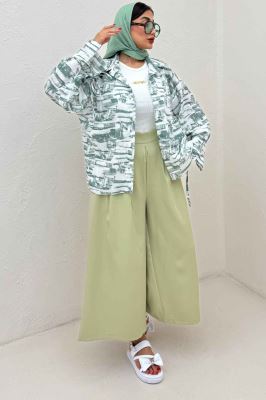 شومیز مانتویی لینن اسلپ بنددار کد 3