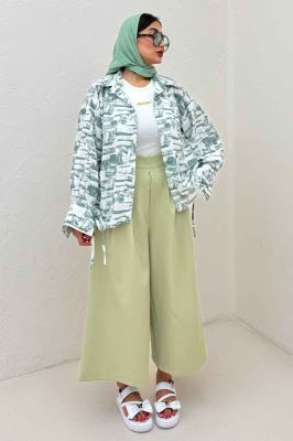 شومیز مانتویی لینن اسلپ بنددار کد 3