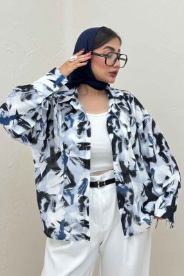 شومیز مانتویی لینن اسلپ بنددار کد 4