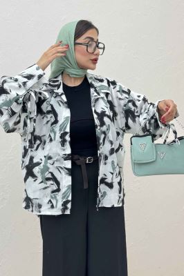 شومیز مانتویی لینن اسلپ بنددار کد 4