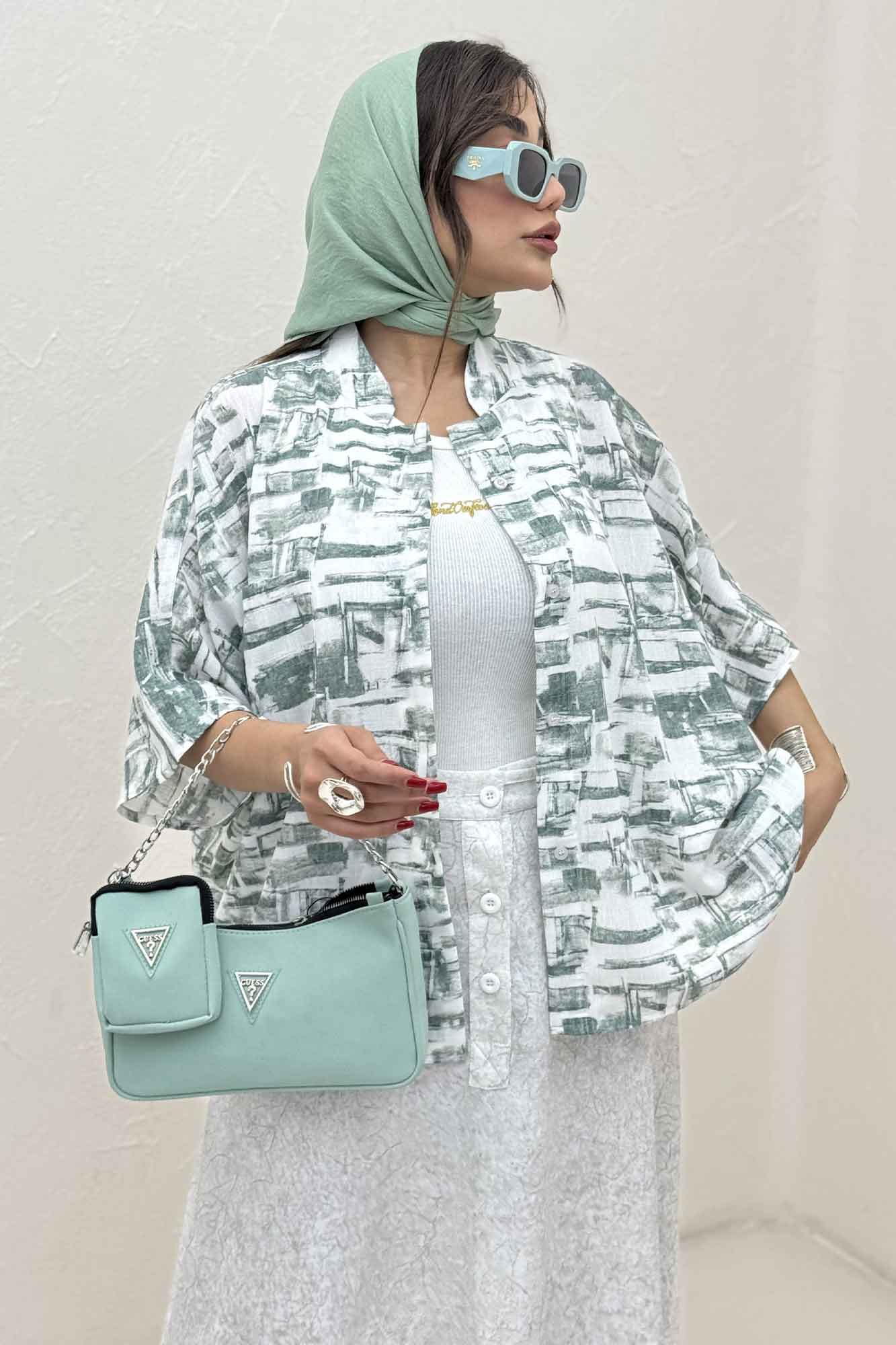 شومیز یقه سه سانت لینن اسلپ کد 3