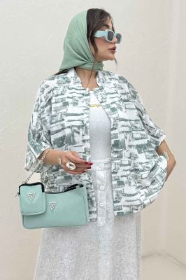 شومیز یقه سه سانت لینن اسلپ کد 3