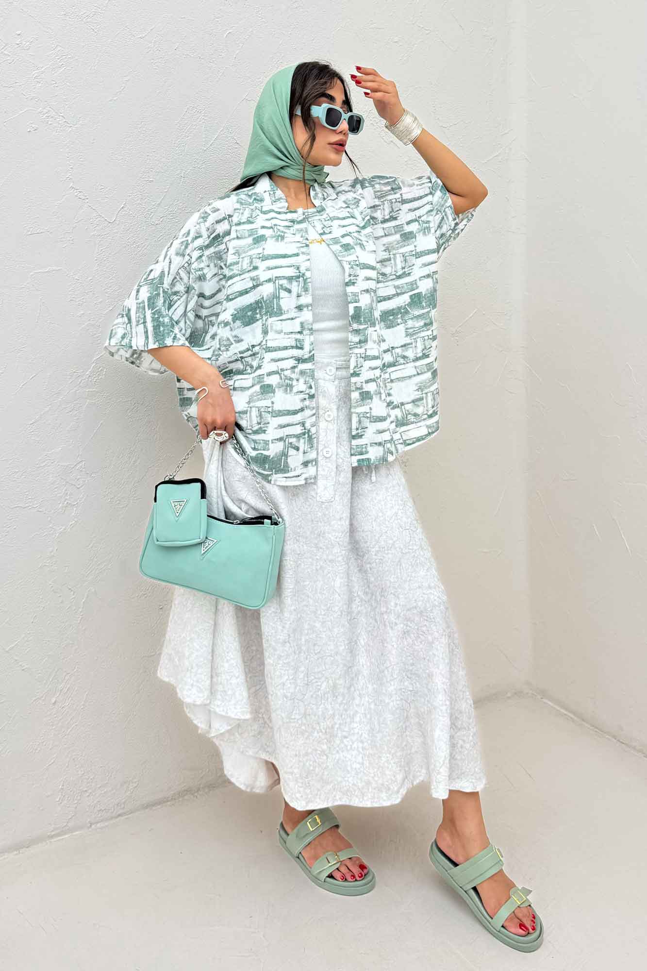 شومیز یقه سه سانت لینن اسلپ کد 3