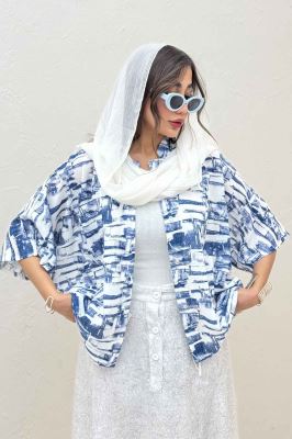 شومیز یقه سه سانت لینن اسلپ کد 3