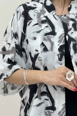 شومیز یقه سه سانت لینن اسلپ کد 4