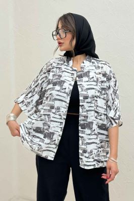 شومیز یقه سه سانت لینن اسلپ کد 3