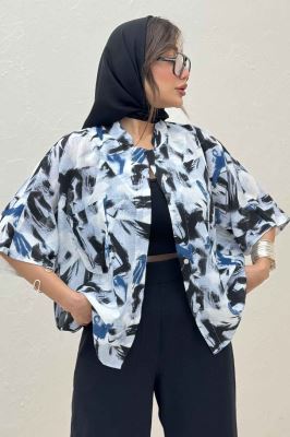 شومیز یقه سه سانت لینن اسلپ کد 4