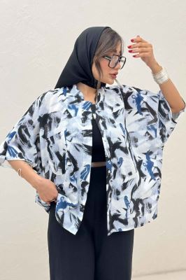 شومیز یقه سه سانت لینن اسلپ کد 4