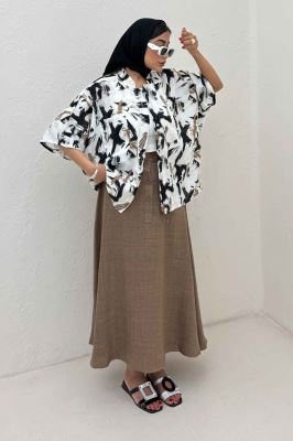 شومیز یقه سه سانت لینن اسلپ کد 4