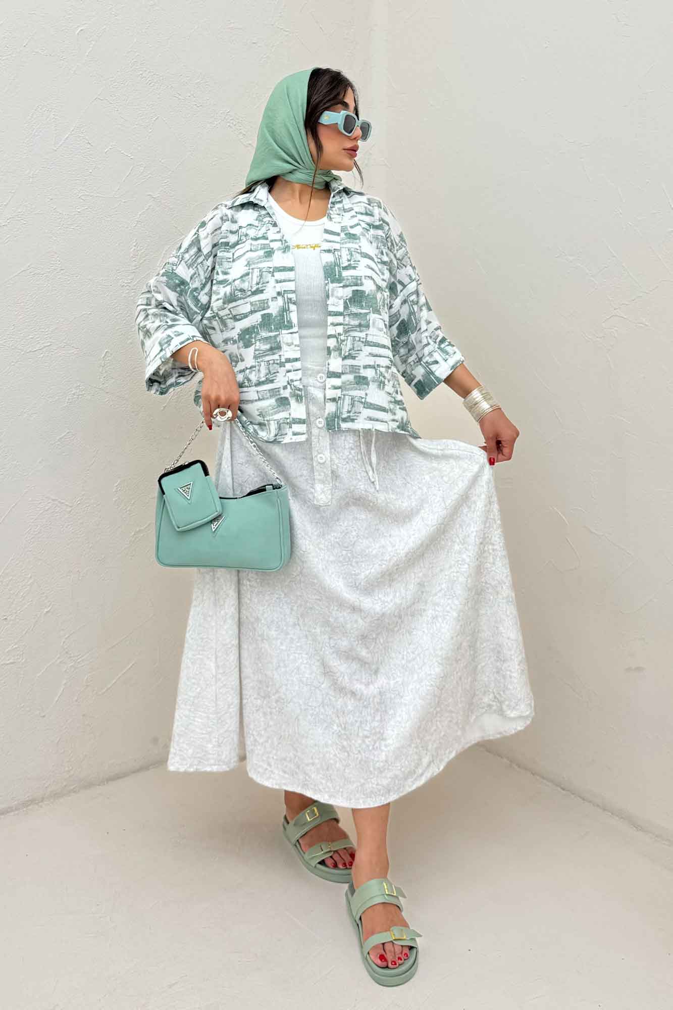 شومیز لینن اسلپ پشت بلند کد 3