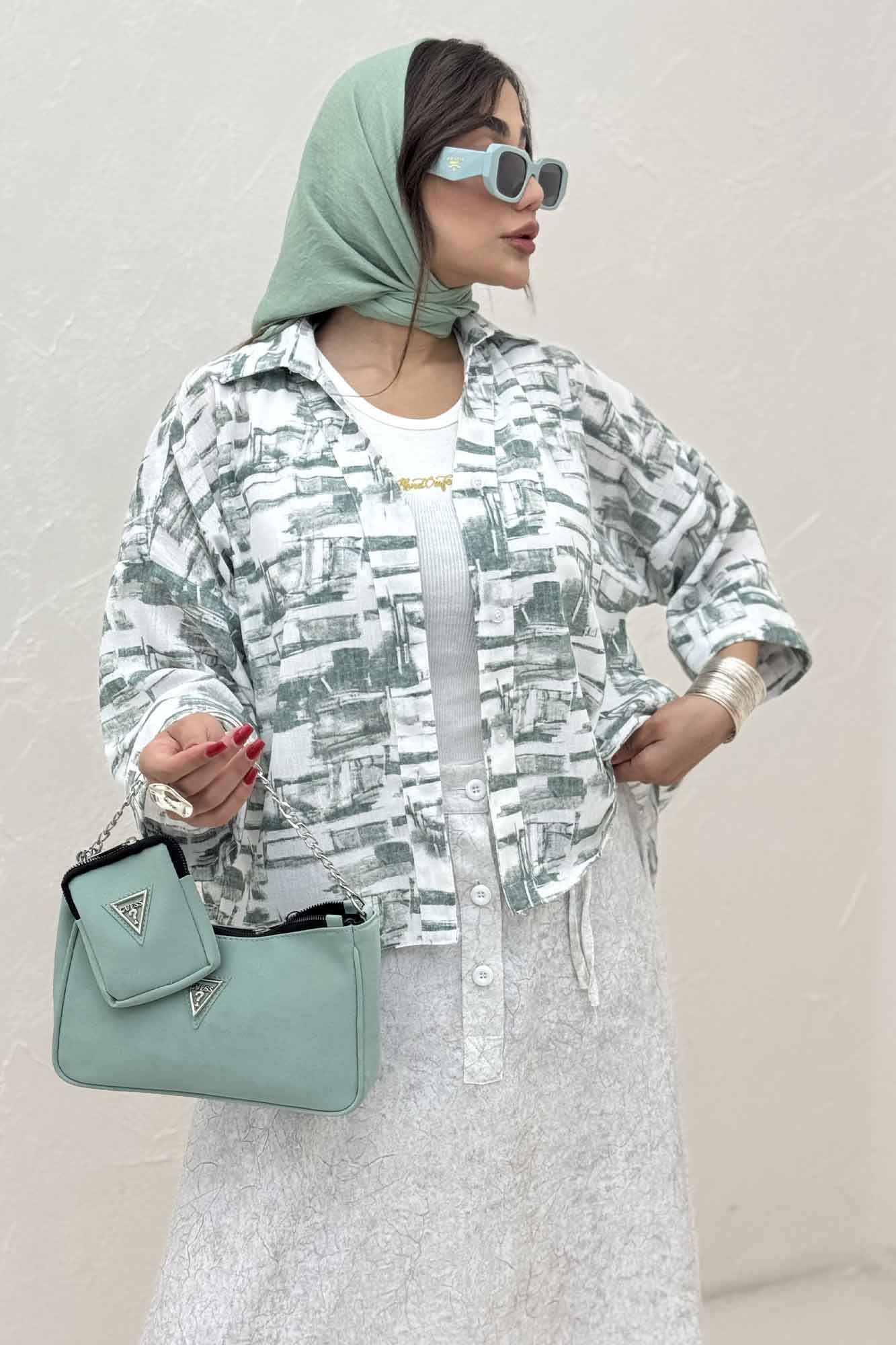 شومیز لینن اسلپ پشت بلند کد 3