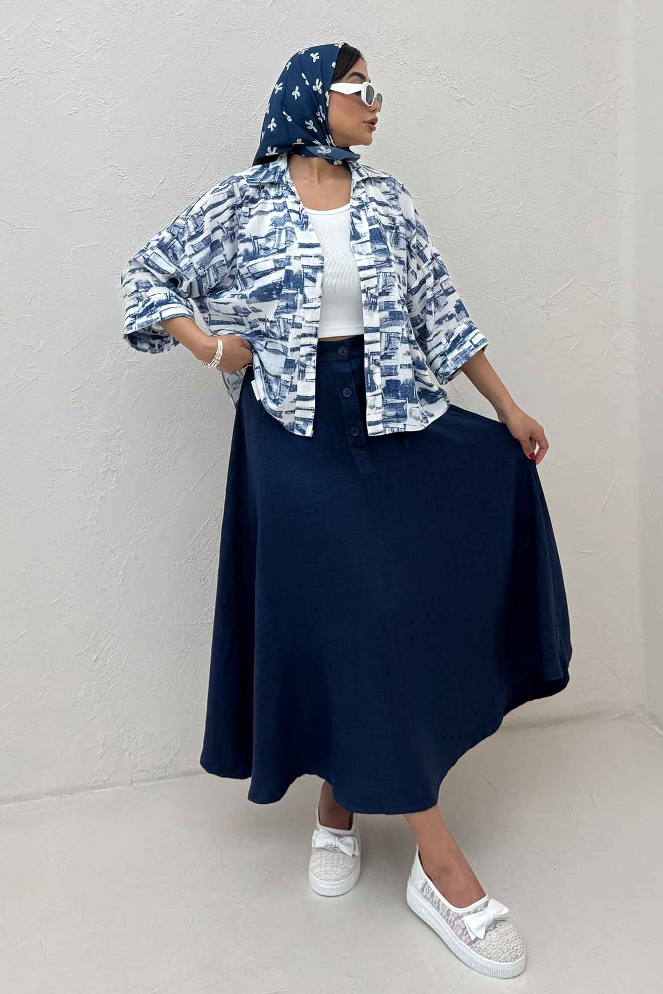 شومیز لینن اسلپ پشت بلند کد 3