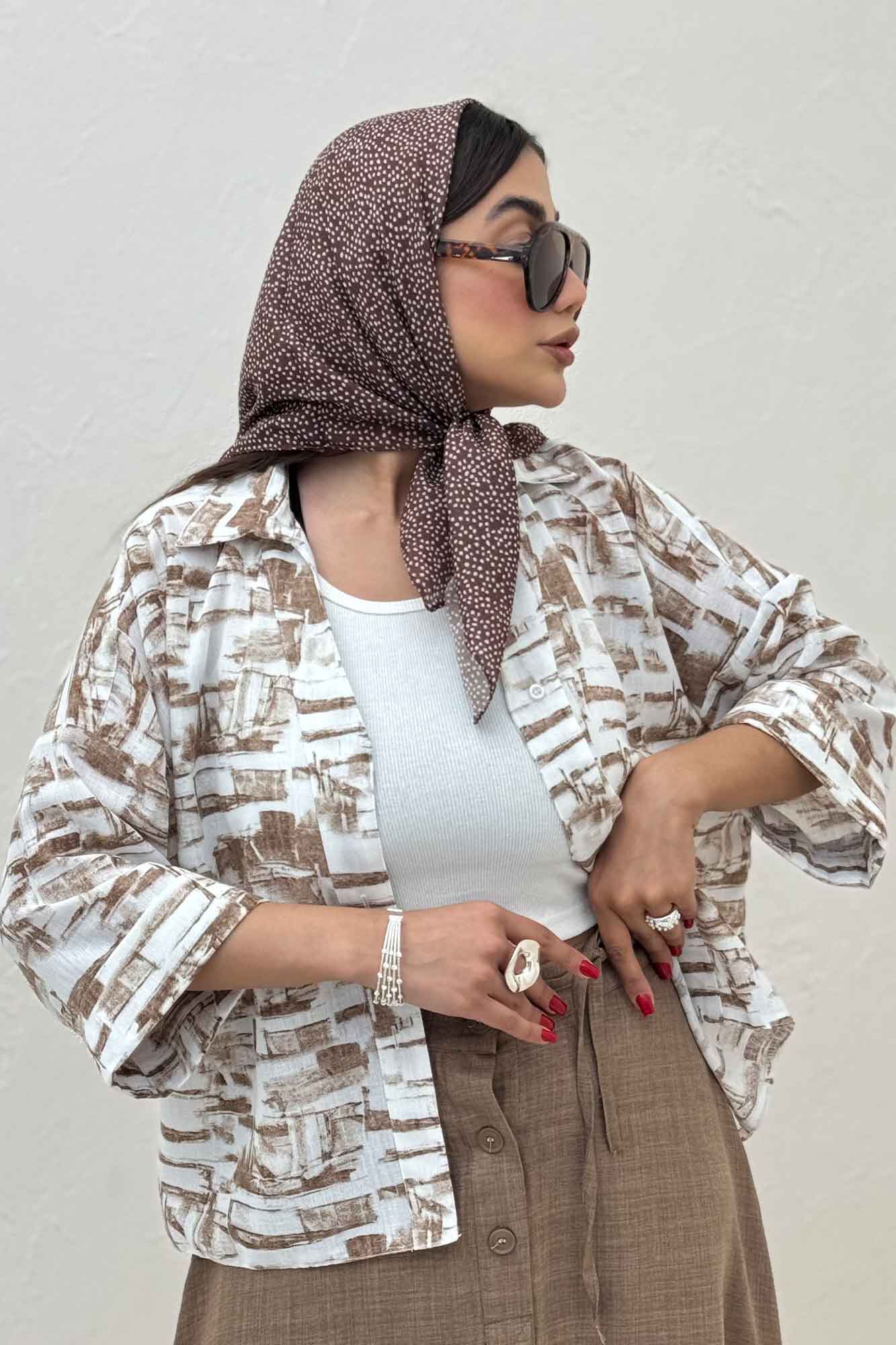 شومیز لینن اسلپ پشت بلند کد 3