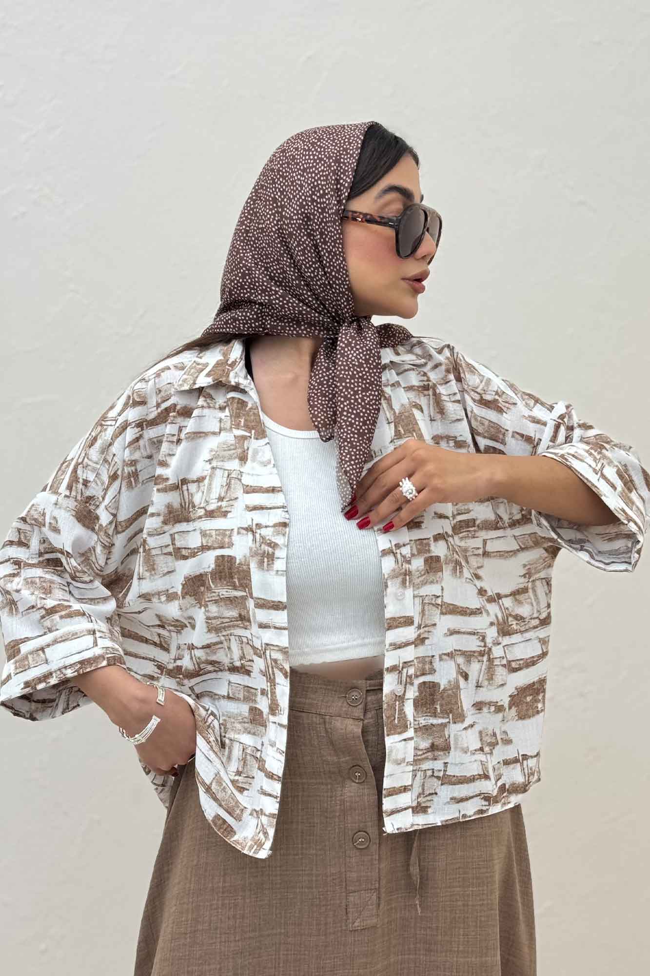 شومیز لینن اسلپ پشت بلند کد 3