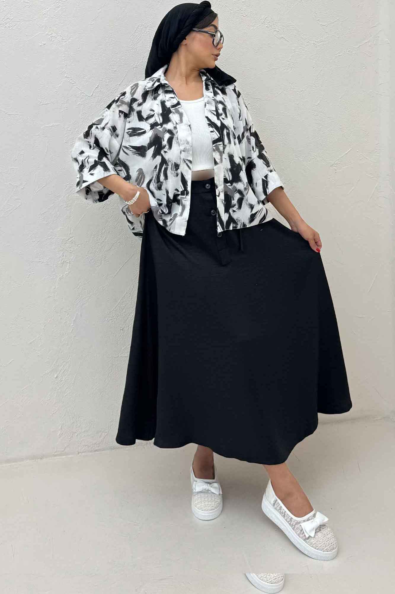 شومیز لینن اسلپ پشت بلند کد 4