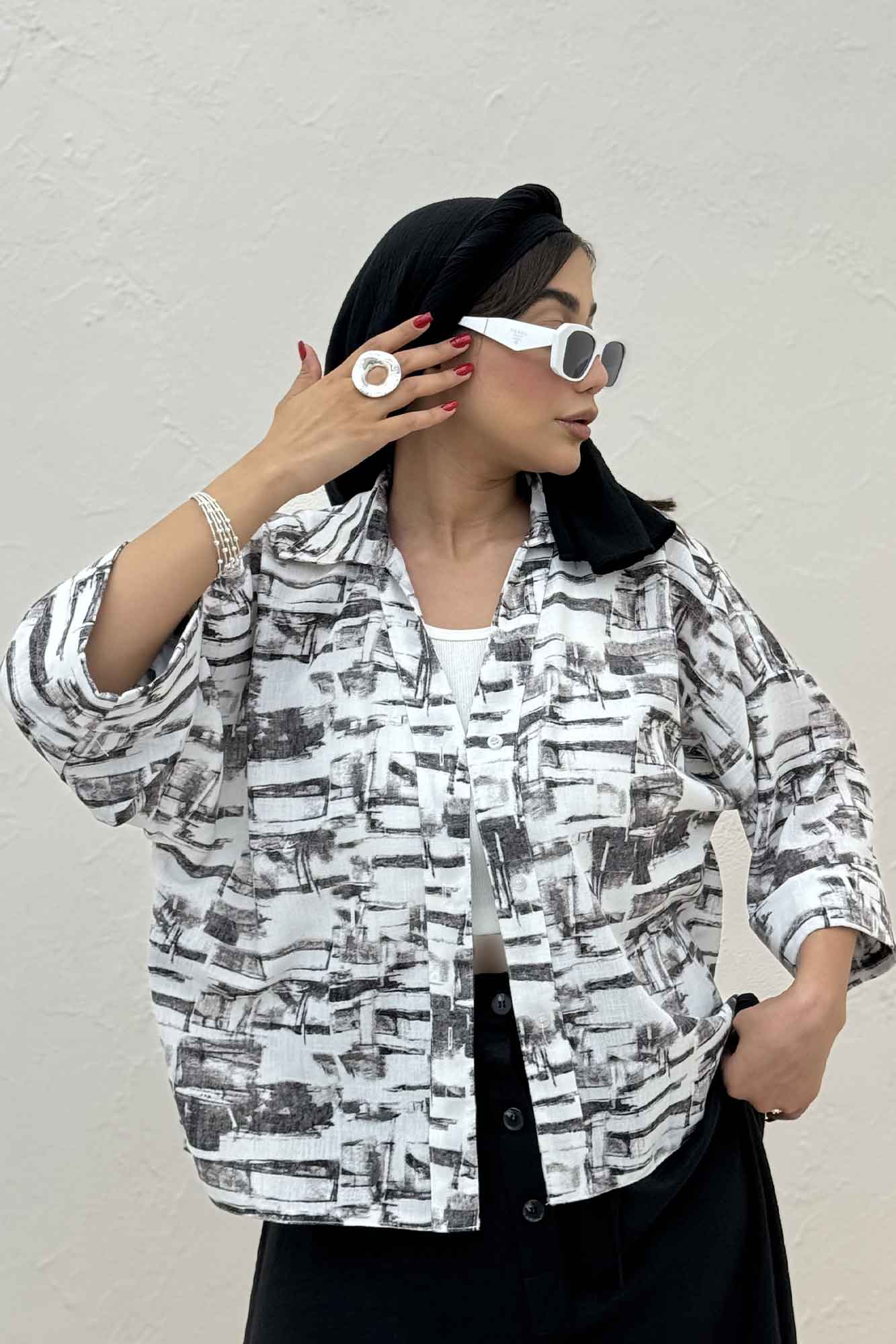 شومیز لینن اسلپ پشت بلند کد 3