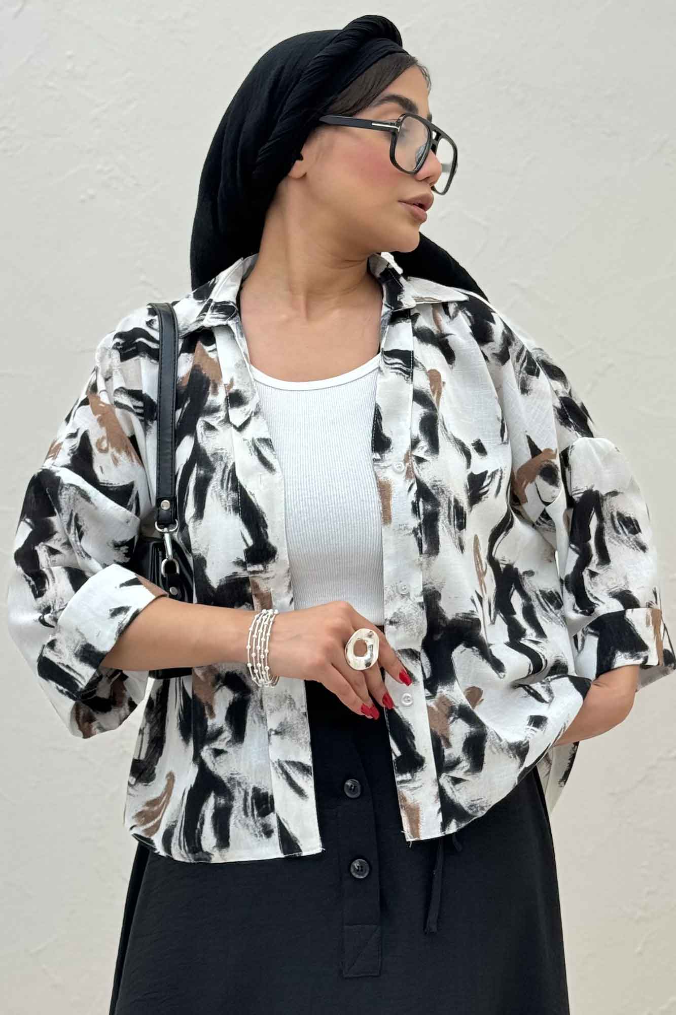 شومیز لینن اسلپ پشت بلند کد 4