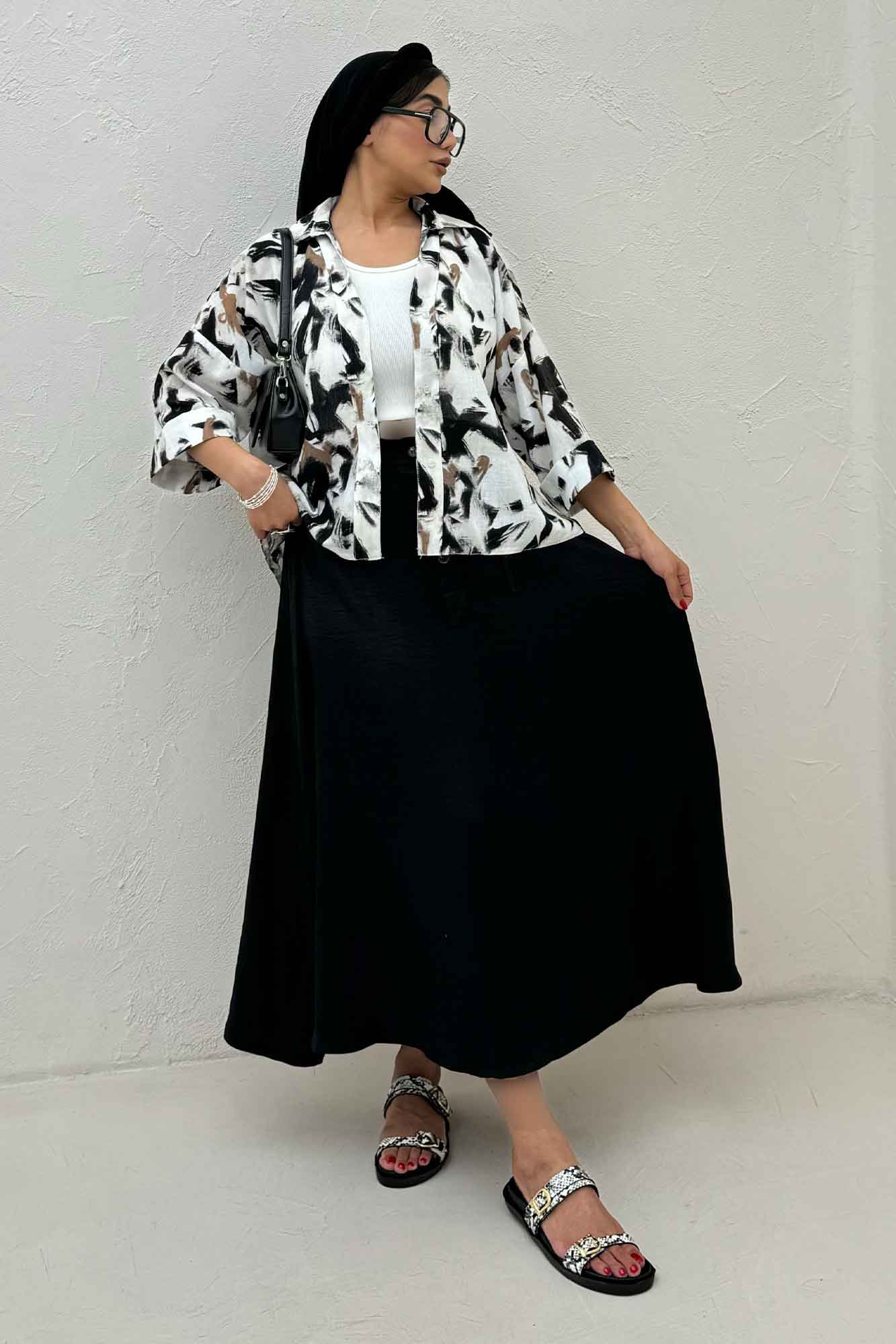 شومیز لینن اسلپ پشت بلند کد 4